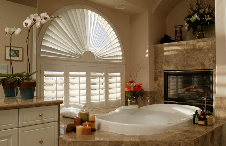 Our Professionals Installed Shutters On A Sunburst Arch Window In Cincinnati, OH